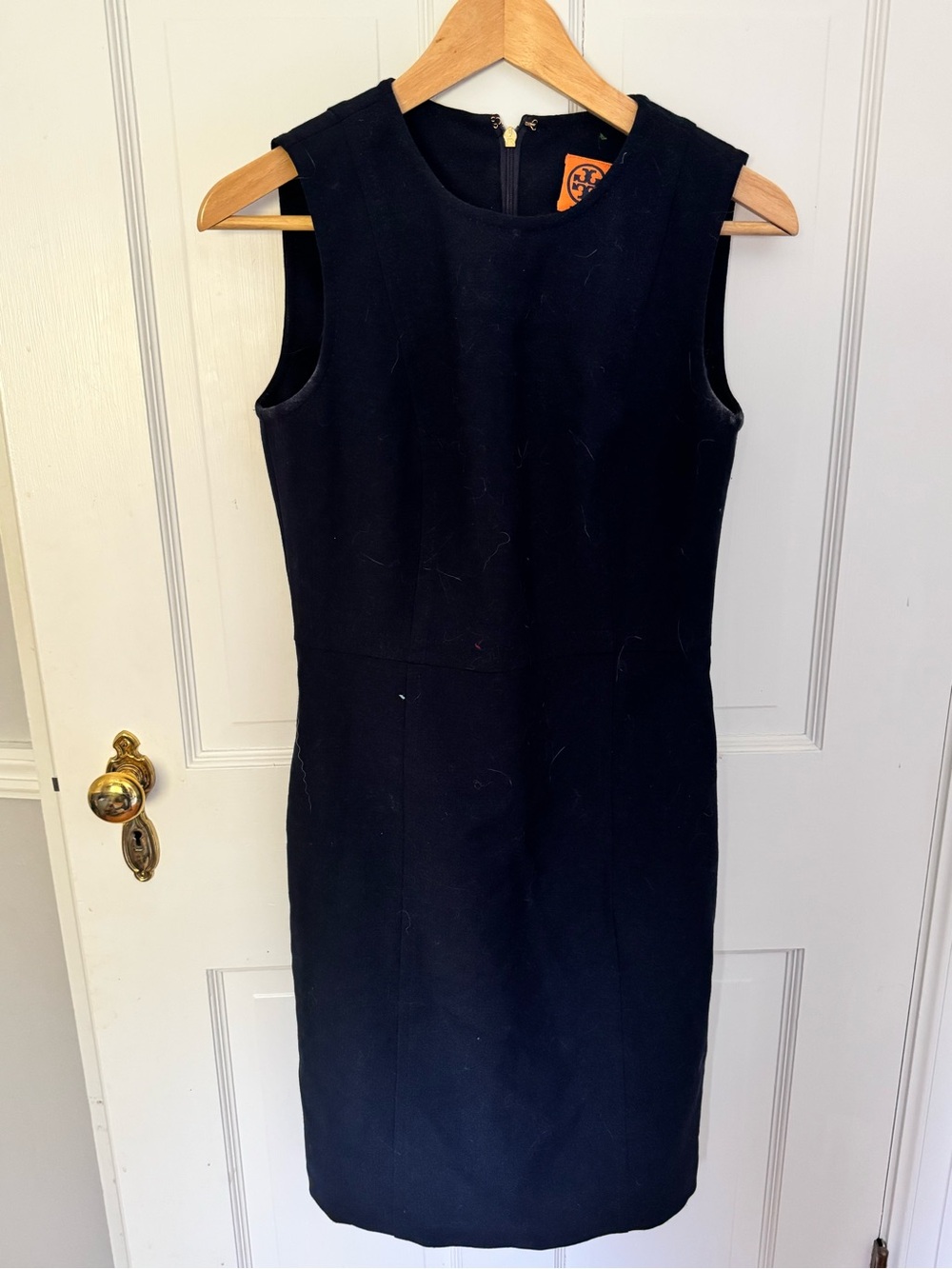 Tory Burch navy Sleeveless Midi Sheath Dress